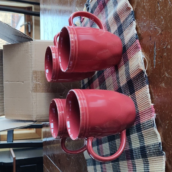 NWOT, original box, Rachel Ray, Cucina, Set of 4 coffee or tea mugs, Paprika - Picture 1 of 6